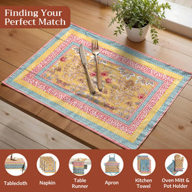 Maison d'Hermine placemats on a complete dining table setup