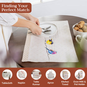 Maison d'Hermine placemats set layout on a dining table