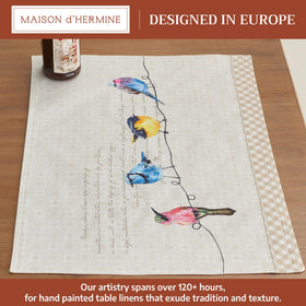 Maison d'Hermine placemats watercolor detail highlights European motifs