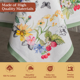 Maison d' Hermine tablecloth watercolor art design adds timeless European charm.
