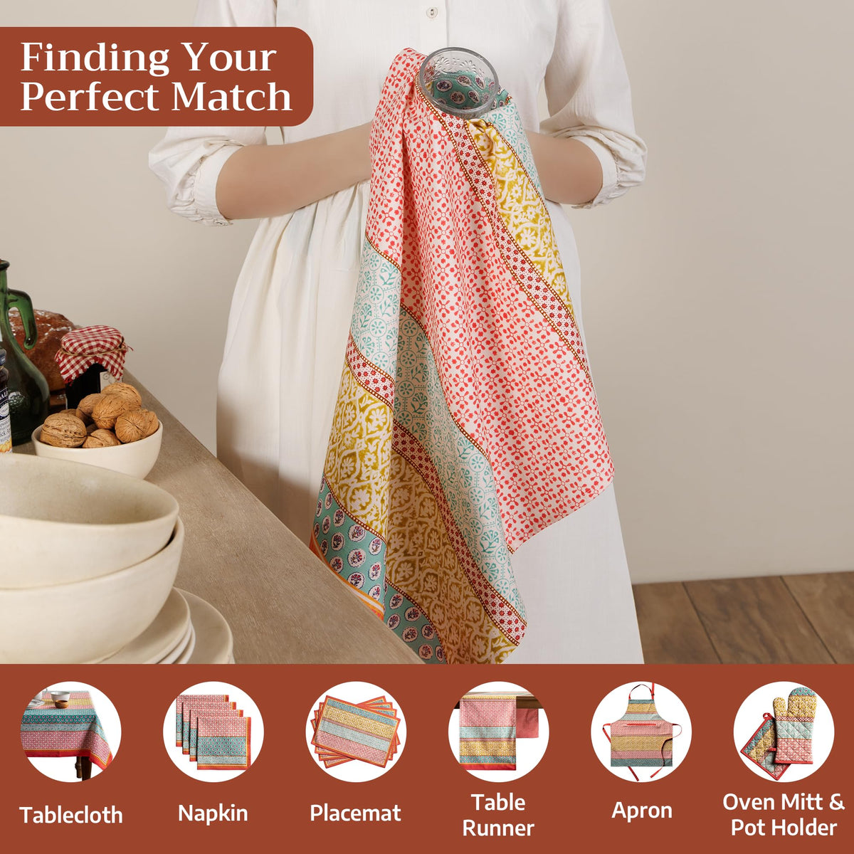 Maison d' Hermine tea towel doubles as bar towel for quick cleanup