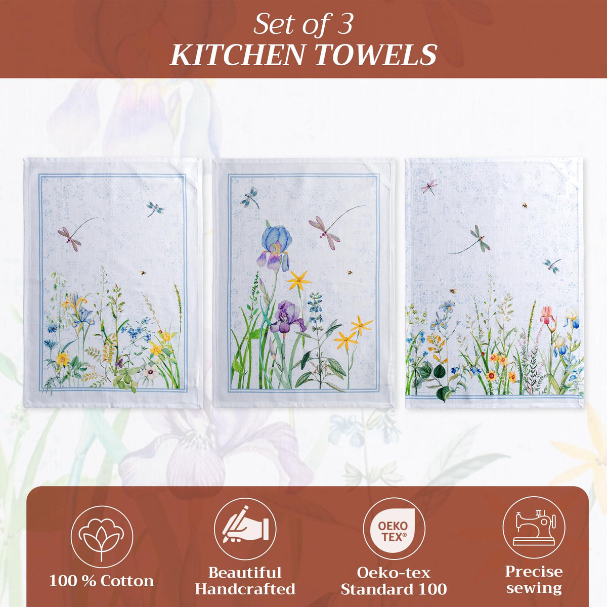 Maison d'Hermine towels feature watercolor European motifs for stylish decor.