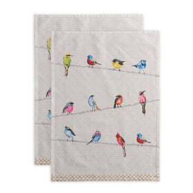 Maison d'Hermine Birdies on Wire towel for stylish kitchen drying.