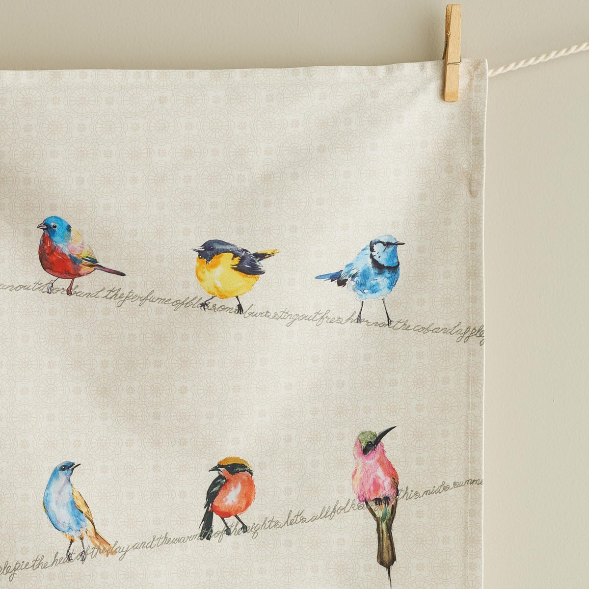 Maison d'Hermine Birdies on Wire towel gift-worthy kitchen accessory.