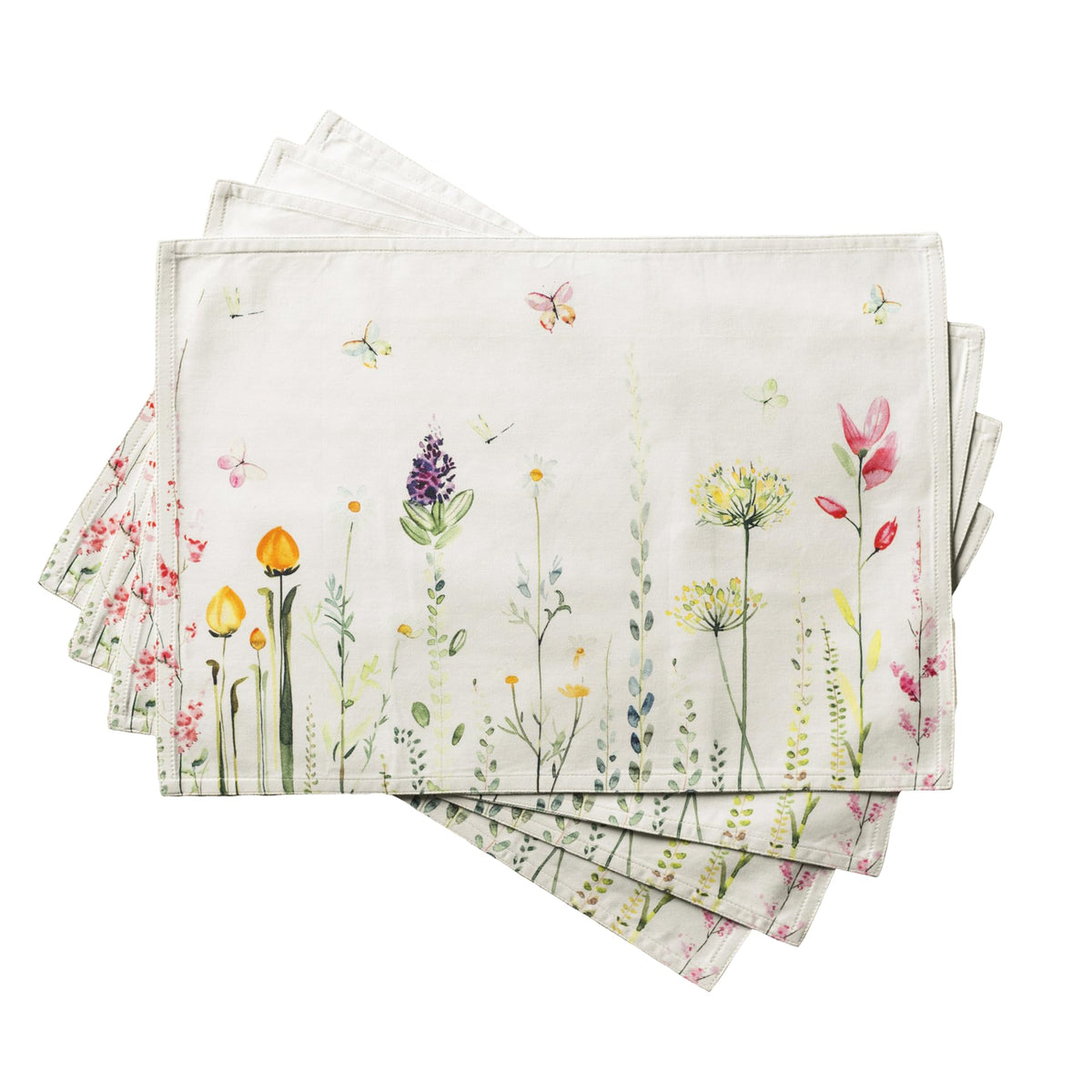 Maison d'Hermine placemats in botanical fresh design protect surfaces while brightening tables.