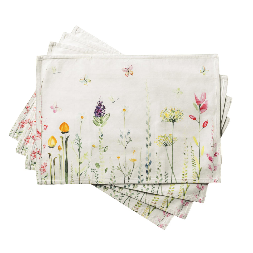 Maison d'Hermine placemats in botanical fresh design protect surfaces while brightening tables.