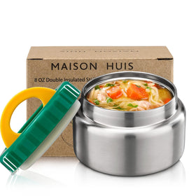 MAISON HUIS 8oz soup thermo wide-mouth lid, easy-open for kids' lunches