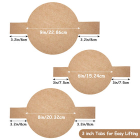 Maitys 8-inch precut circle pan liner with lift tabs for smooth cake removal.