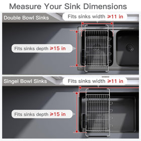 MAJALiS adjustable-sink-fit drying rack adapts to various sink sizes.