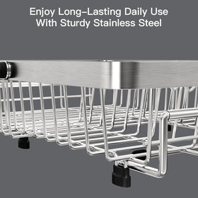 MAJALiS anti-slip grip keeps the rack secure on wet sink edges.