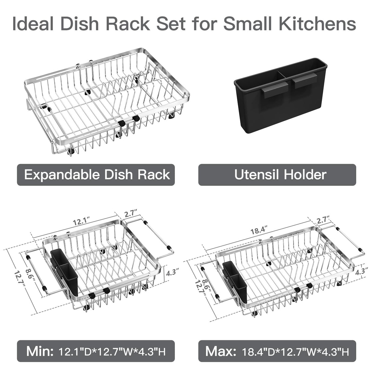 MAJALiS movable utensil holder with divider keeps spoons and forks organized.