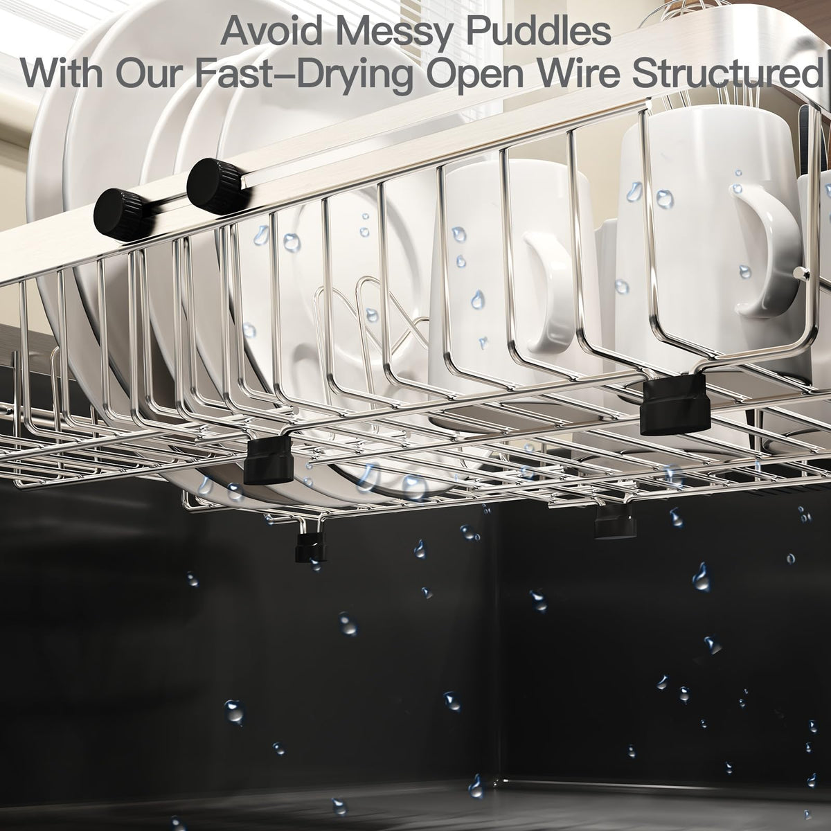MAJALiS adjustable-depth rack fits most basins, expanding to match your sink shape.