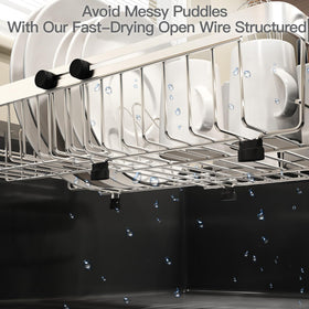 MAJALiS adjustable-depth rack fits most basins, expanding to match your sink shape.