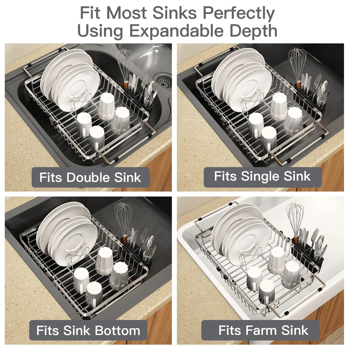 MAJALiS stainless-steel frame delivers durable, rust-resistant performance during daily dishwashing.