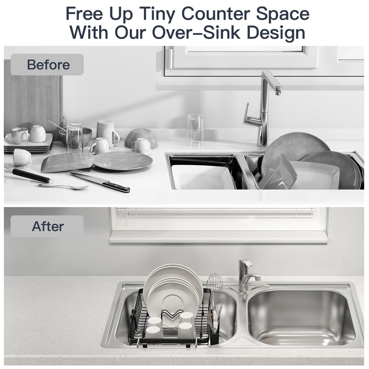MAJALiS expandable rack adjusts to sink size for a snug fit