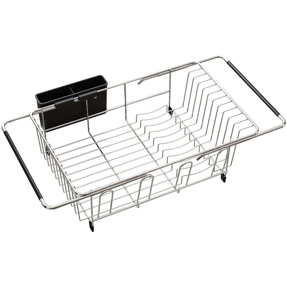 MAJALiS over-sink expandable dish drainer with space saving design for small kitchens.
