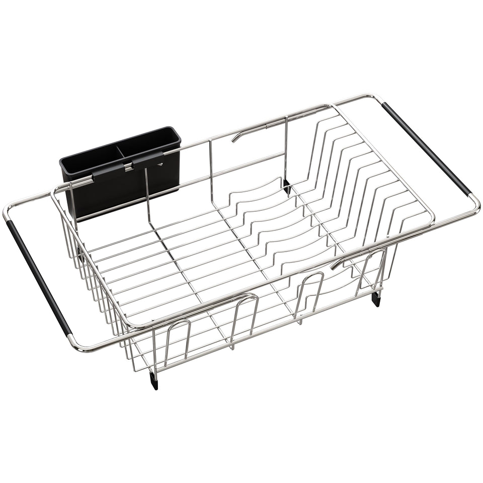 MAJALiS over-sink expandable dish drainer with space saving design for small kitchens.