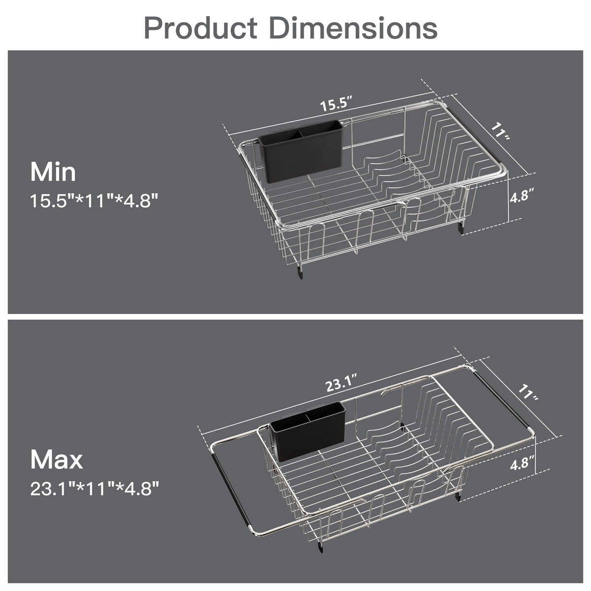 MAJALiS sleek kitchen drying rack adds modern style and function.
