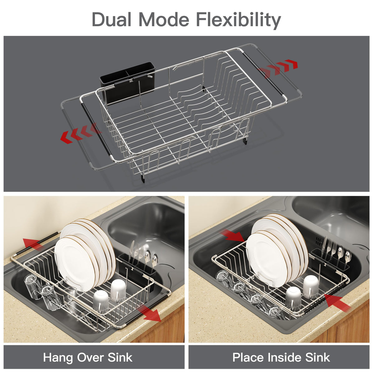 MAJALiS stainless-steel drying rack built to last in daily kitchen use.