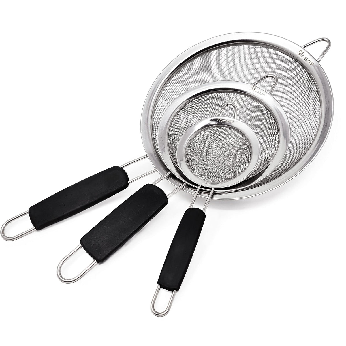 Makerstep fine mesh strainer 3-38 inch for precise small-quantity sifting.