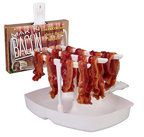MAKIN BACON microwave bacon dish ready for quick, crispy results with less fat