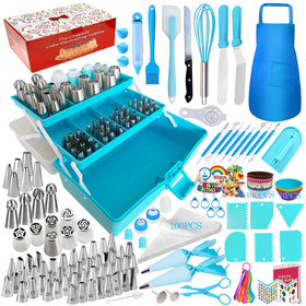 Makmeng cake decorating kit in a storage case for organized baking.