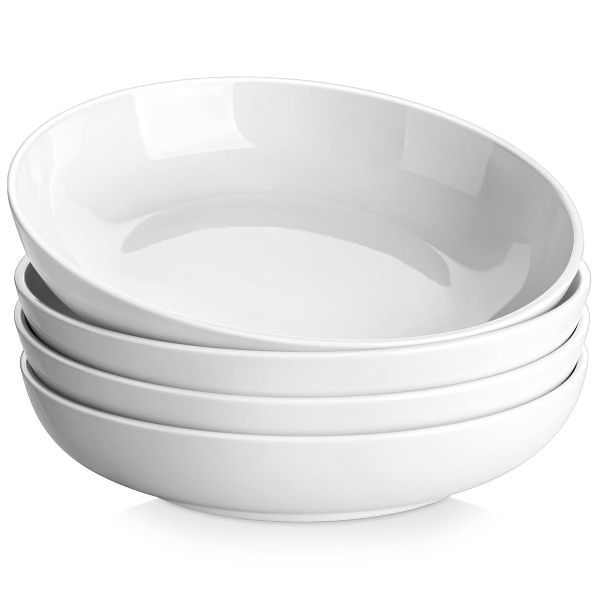 MALACASA 10-inch pasta bowls set of 4, front view, generous serving capacity