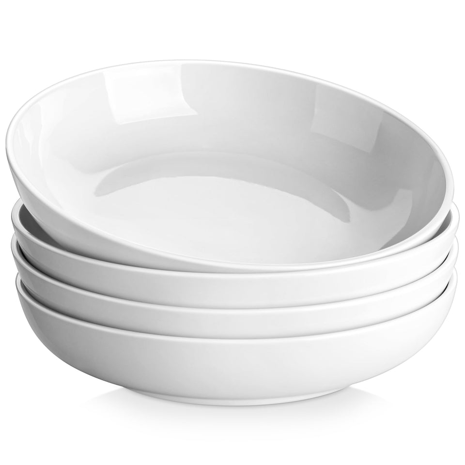 MALACASA 10-inch pasta bowls set of 4, front view, generous serving capacity