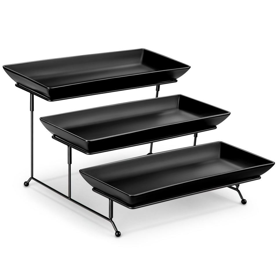Malacasa 3-tier serving stand on display, ideal for elegant dessert arrangements.