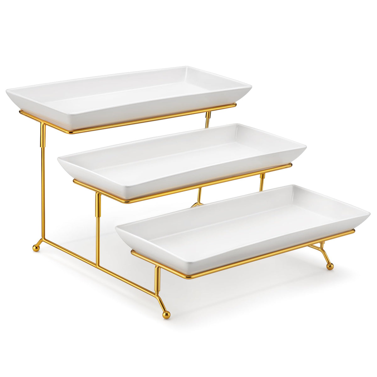 MALACASA 3-tier porcelain stand displaying desserts beautifully for parties