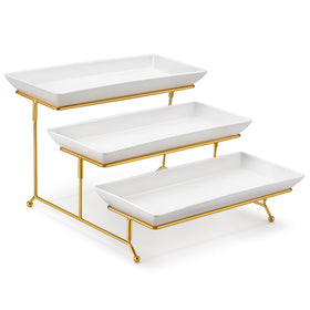 MALACASA 3-tier porcelain stand displaying desserts beautifully for parties