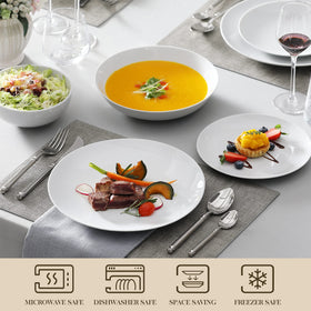MALACASA Amelia bowls for versatile servings, microwave and dishwasher safe