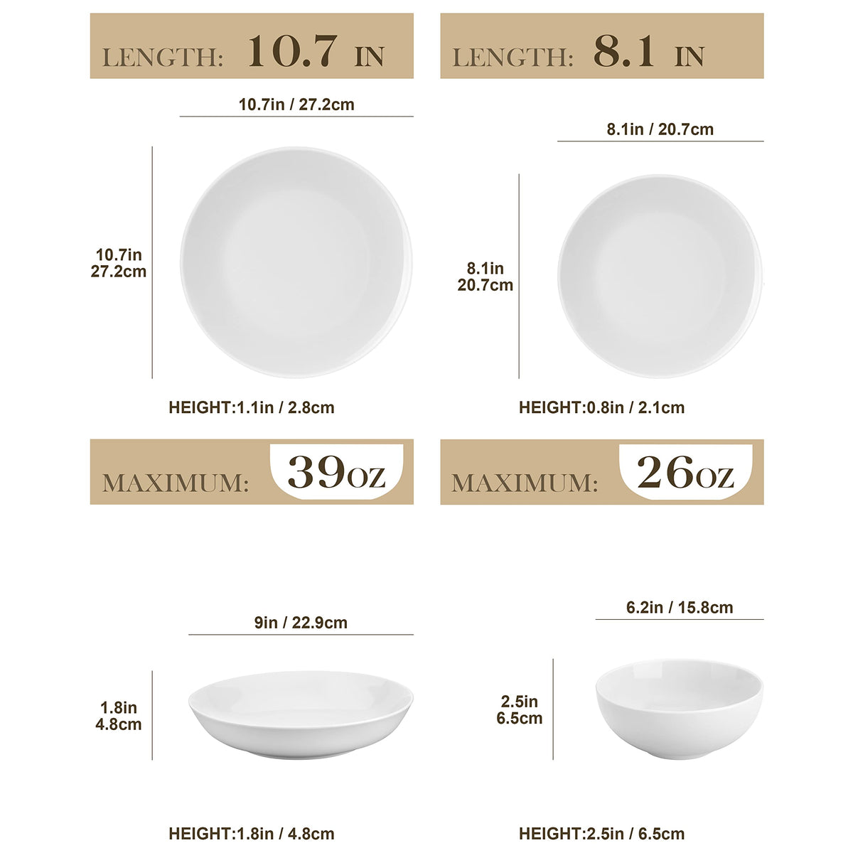 MALACASA Amelia dessert plates combine style with easy cleanup