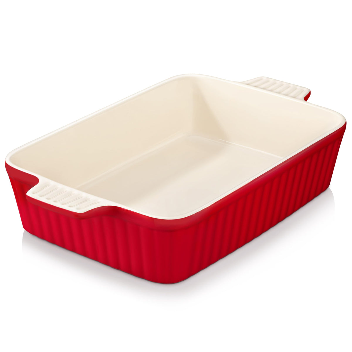 MALACASA 4.4 Qt rectangular baking dish ready for oven use and family meals