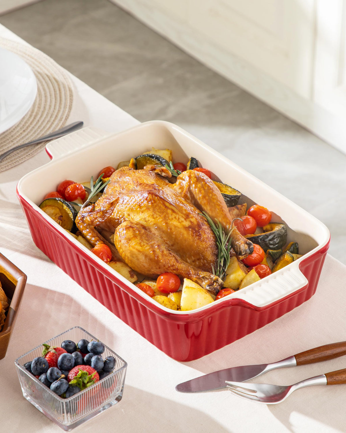 MALACASA family-dinner friendly bakeware for serving straight to the table