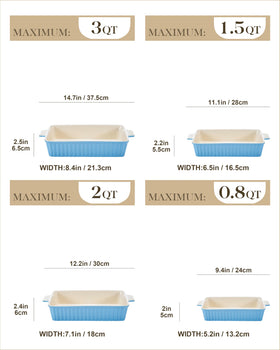 MALACASA Bake.Bake blue 12.2-inch rectangle casserole, great for family meals