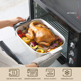 MALACASA Bake Series 9-4 inch rectangle casserole ideal for desserts and warm sides.