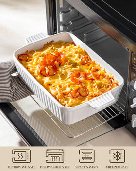 MALACASA baking dish with handles for easy transfer and serving