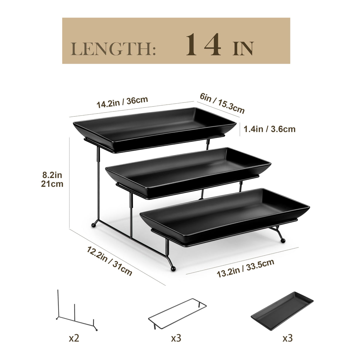 Malacasa black metal rack with collapsible design for versatile party setups.
