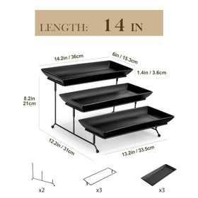 Malacasa black metal rack with collapsible design for versatile party setups.
