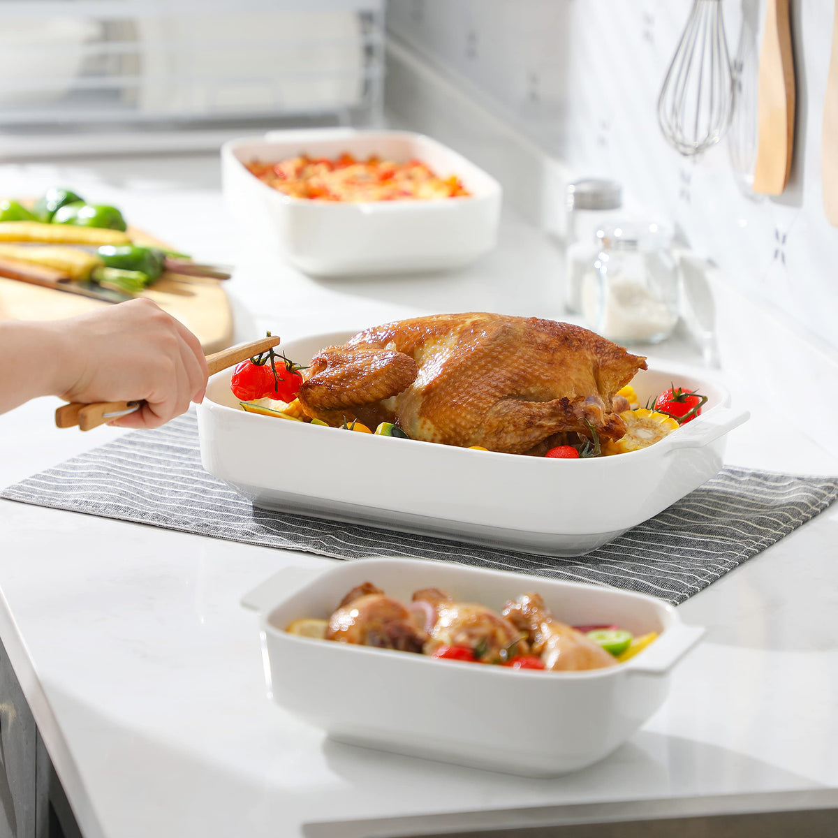 MALACASA Casserole Dish is microwave and dishwasher safe for everyday use.