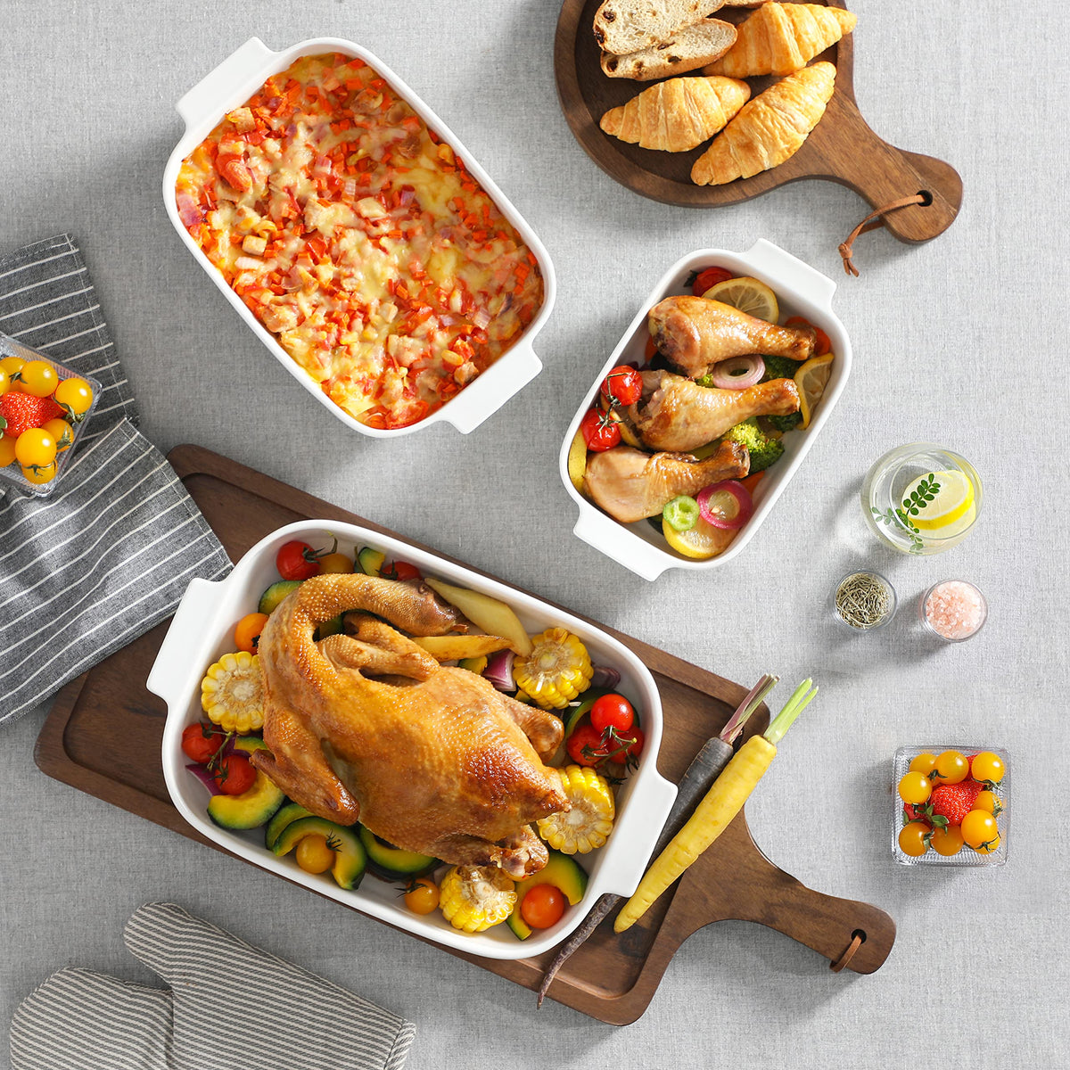 MALACASA Casserole Dish featuring side handles for easy oven transfer.