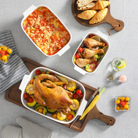 MALACASA Casserole Dish featuring side handles for easy oven transfer.
