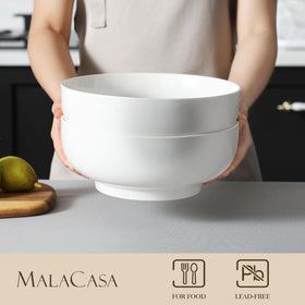 Elegant Malacasa bowls in white with a sturdy, scratch-resistant surface.