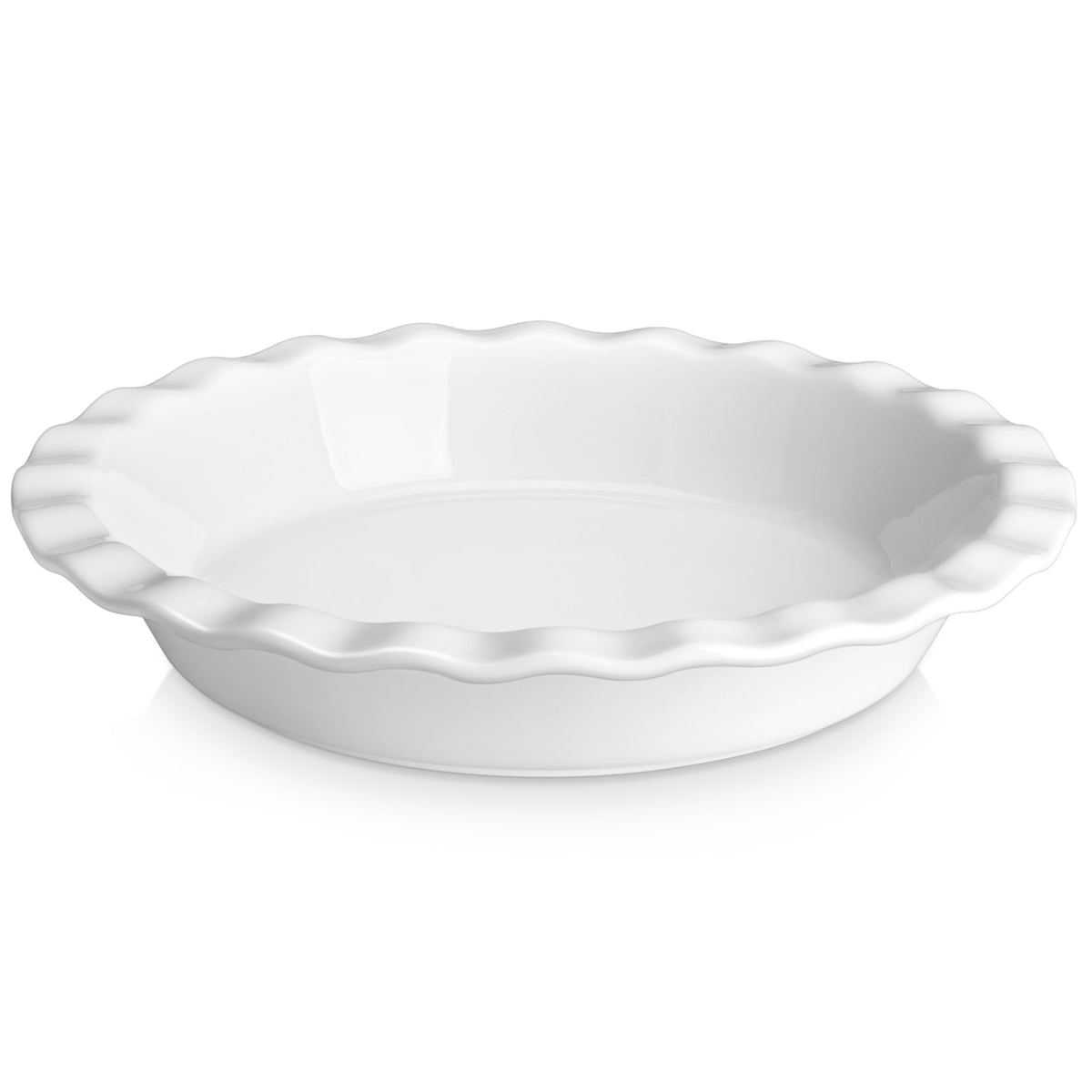 MALACASA 9-inch ceramic pie pan with deep dish for even baking