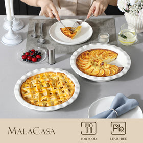 MALACASA pie pan inside the oven ready for heating