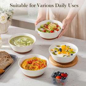 MALACASA cereal bowl vanilla white outer view for modern tables