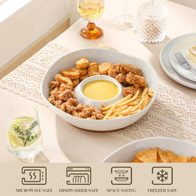 MALACASA chip-dip separation design prevents flavor transfer during serving.