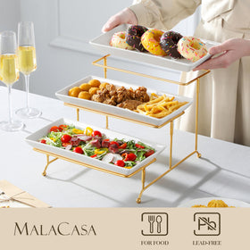 Malacasa collapsible gold metal rack enables adjustable height configurations