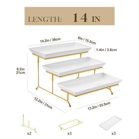 MALACASA collapsible gold metal rack provides sturdy support for serving